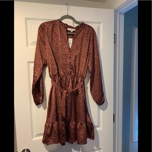 Loft animal print sheen dress size L
